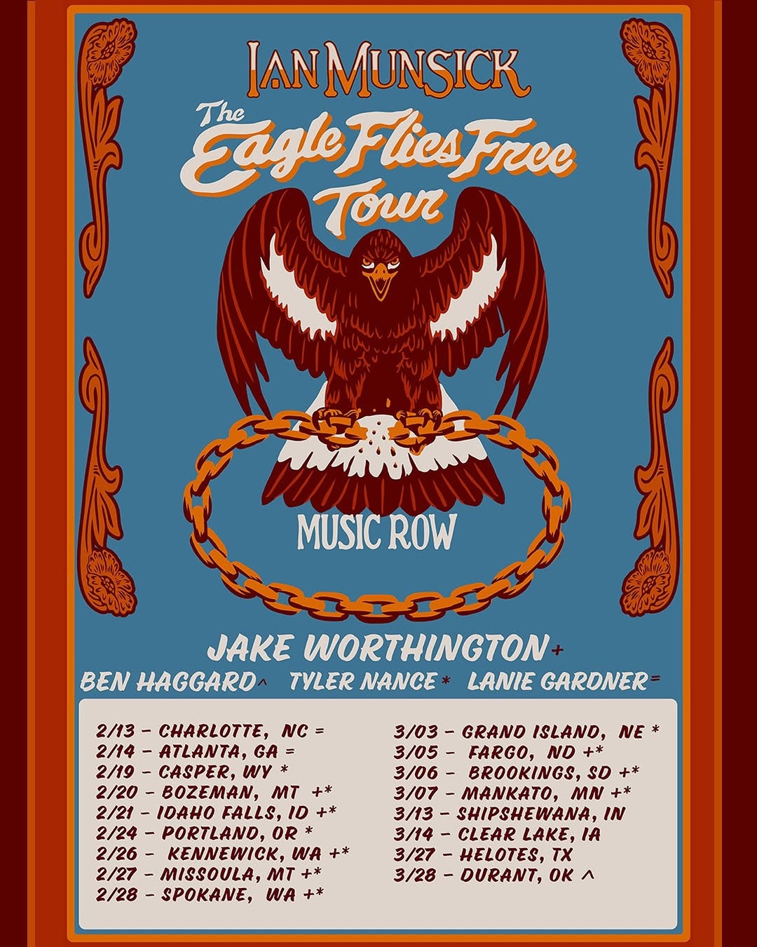 Ian Munsick The Eagle Flies Free Tour Poster 2026